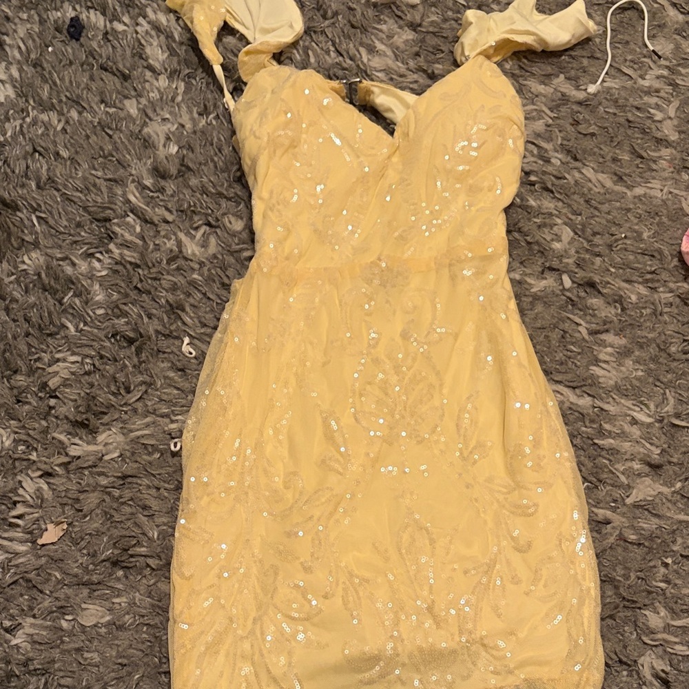 Windsor Yellow Sequin Mini Dress